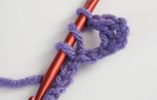 Instead of granny squares, do the same crochet stitch, but in a straight line. Dream a Little Bigger.