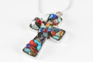 Natural Stone Filled Bezel Cross Pendant Tutorial