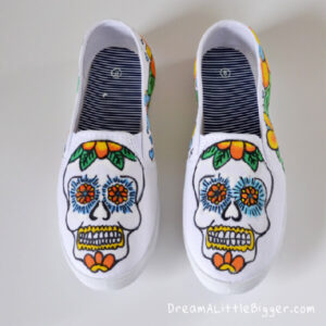 Sugar Skull Sneakers Tutorial by DreamALittleBigger.com