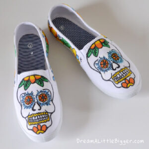 Sugar Skull Sneakers Tutorial by DreamALittleBigger.com