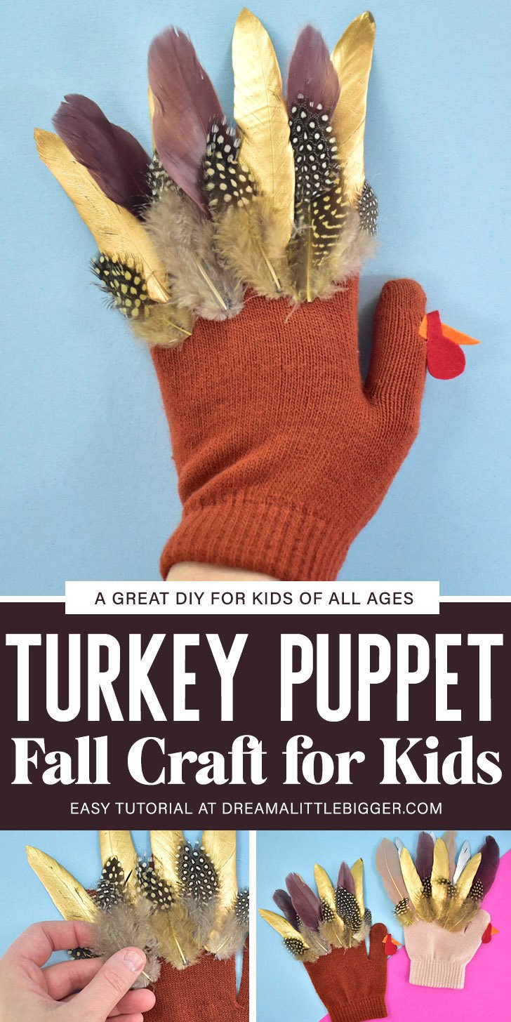 Looking for a fun Thanksgiving craft to keep the kids busy this fall? This simple, no-sew feathered turkey puppet glove will keep the kids entertained!