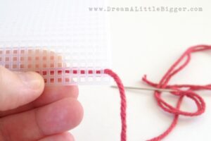 Stitching plastic canvas is cheap and super easy!