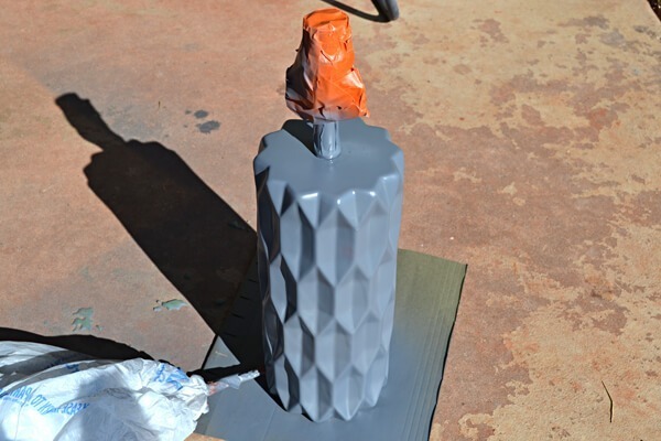 Make your own faceted gold lamp and save big bucks. This one was only $30 for the lamp, paint and shade. Genius!