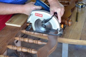 Turn an unused headboard and foot board into a fabulous front porch bench!