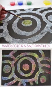 Salt paintings are lots of fun for kids and grownups alike!