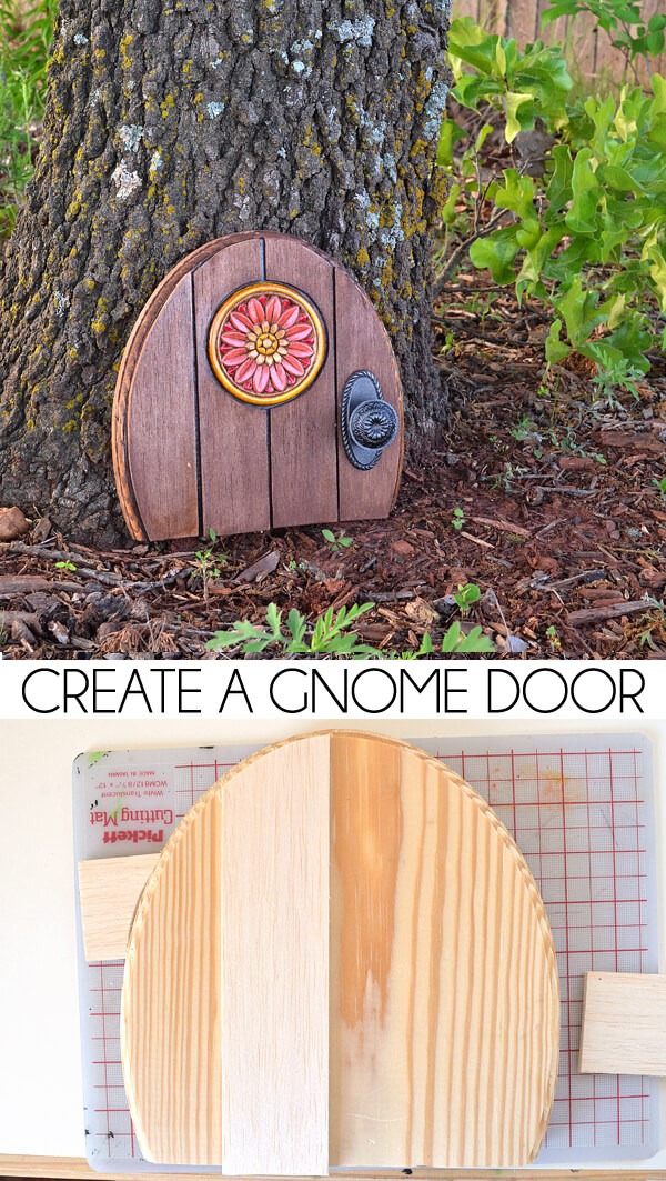 This magical DIY will show you how to make a gnome door! Such a sweet addition to any garden!
