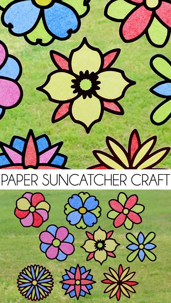 Pretty up your windows on the cheap with paper sun catchers. Tons of fun to make and you can get the littles involved!