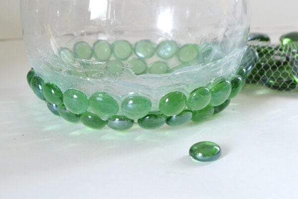 A $1 candle holder and $2 worth of glass gems become something beautiful!