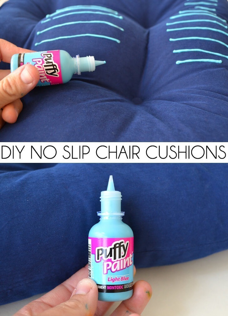 Easily turn any chair cushions into no slip cushions. Why spend more for no tie strings when you can DIY for so much cheaper?