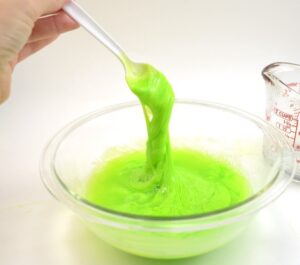 Ew! Frankenstein's phlegm! Super cute with the mad scientist-like label! Free printable and no fail slime tutorial.