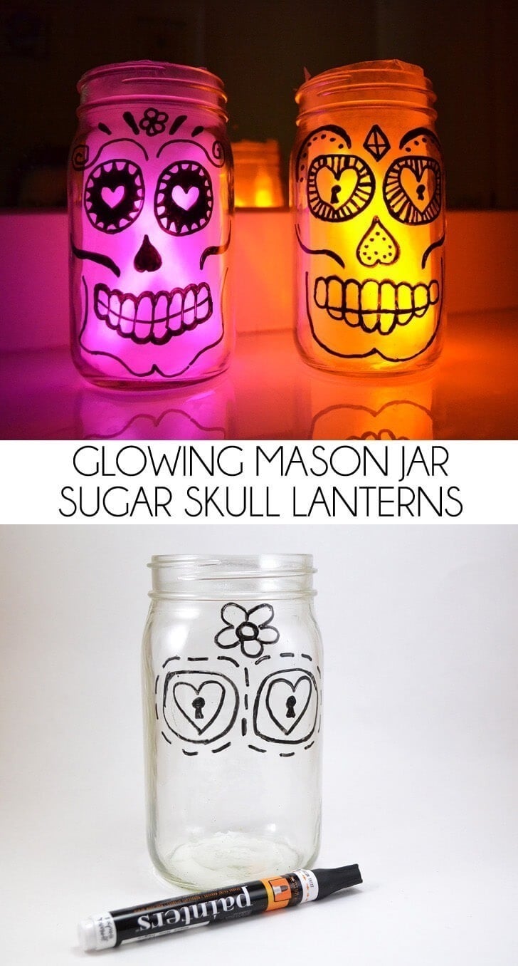 Goodness gracious these sugar skull mason jars are the cutest!