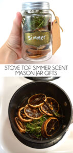 Stove top simmer scents make the whole house smell so lovely. This interesting combination served up in a mason jar makes a fabulous gift!