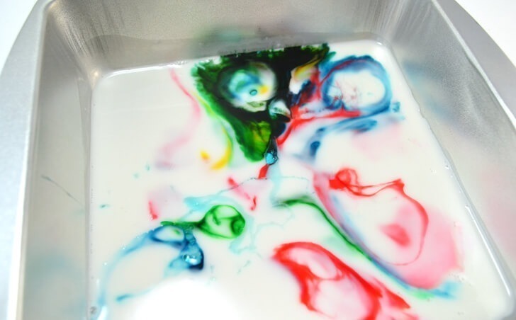 Grab the kids and check out this amazing kid craft. Looks like milk marbling is so cool!