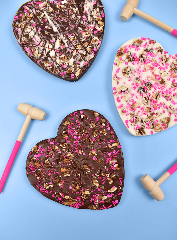 How to Make Heart -Shaped Chocolate Valentine Bark: