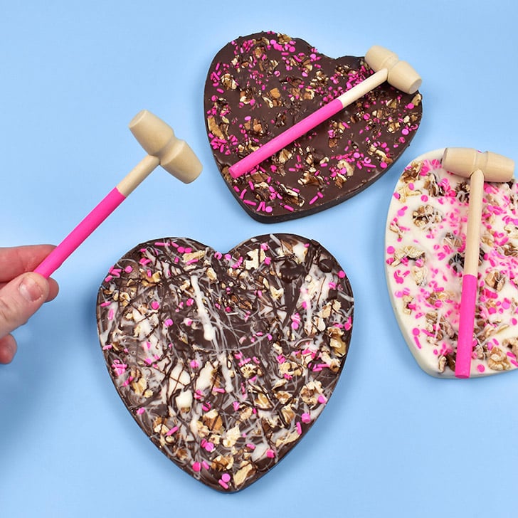 You can make these adorable chocolate bark hearts with little money and effort. Such a cute way to say "I'd be nuts to break your heart!"