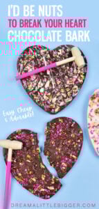 You can make these adorable chocolate bark hearts with little money and effort. Such a cute way to say "I'd be nuts to break your heart!"