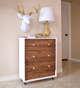 Check out this IKEA Rast Hack into a Mid-Century Modern inspired dream nightstand!
