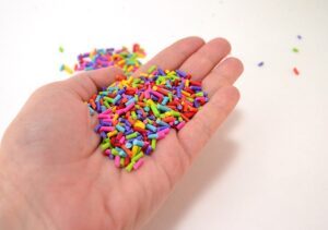 Learn how to make fake sprinkles from polymer clay. It's a fun addition to colorful crafts!