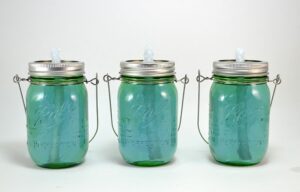 I am in love with these mason jar citronella torches. So easy and so inexpensive for so much charm!