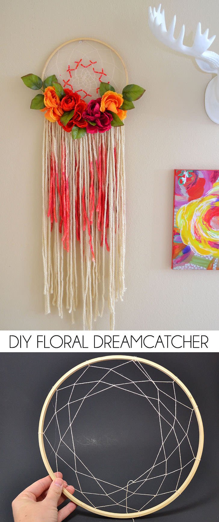 Don't you just love this Bohemian floral dreamcatcher?
