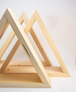 These geometric shelves are so easy and made for less than $15 for 3!