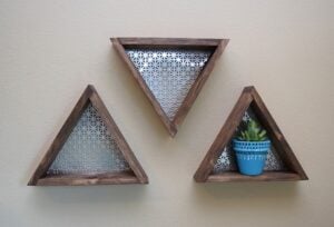 These geometric shelves are so easy and made for less than $15 for 3!