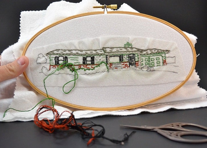Turn your home into an embroidery pattern. What a great way to remember your first home!
