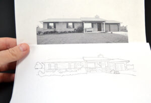 Turn your home into an embroidery pattern. What a great way to remember your first home!