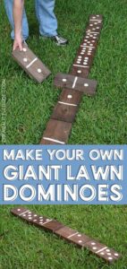 Make a set of giant wood lawn dominoes for less than $20! It's such a fun outdoor activity for the whole family!