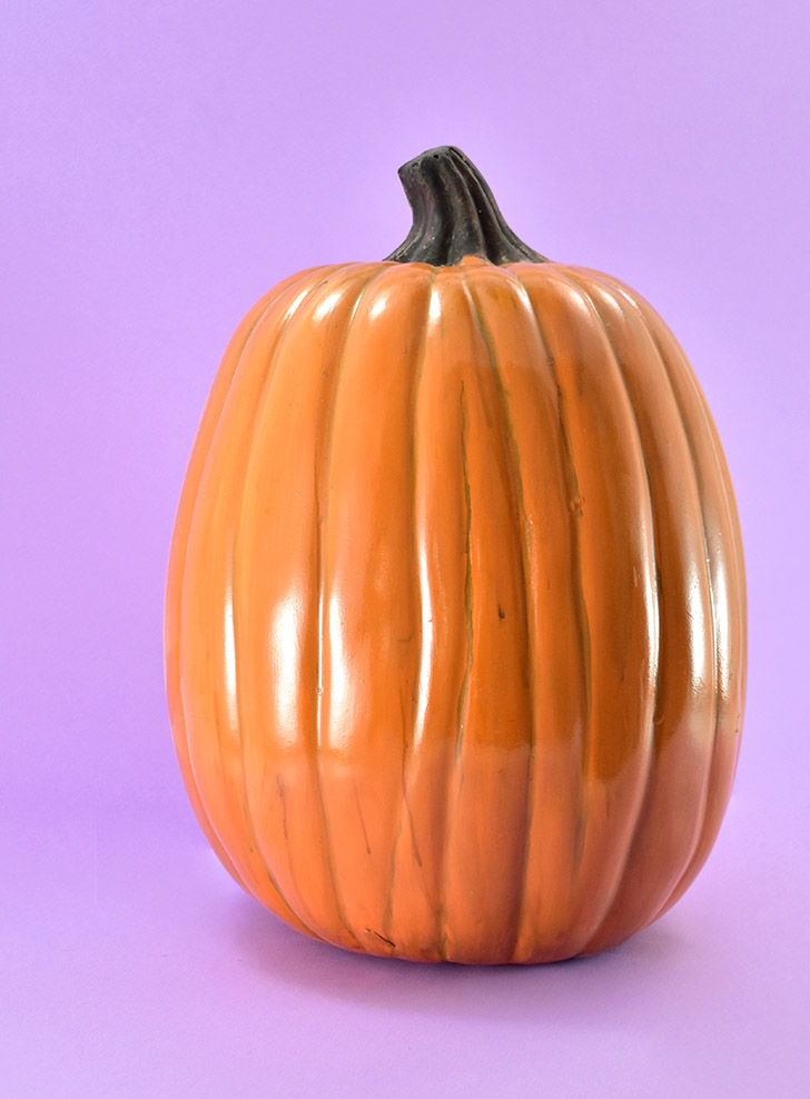 If you want to paint your fake pumpkin to look more realistic, do that and give it plenty of time to dry. Here's a link to that tutorial, again, if you need it: Paint Fake Pumpkins to Look Real (ish)
