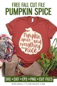 Hey PSL lovers, check out this awesome FREE Pumpkin Spice and Everything Nice cut file. Make perfectly Autumnal tees, totes, and more!