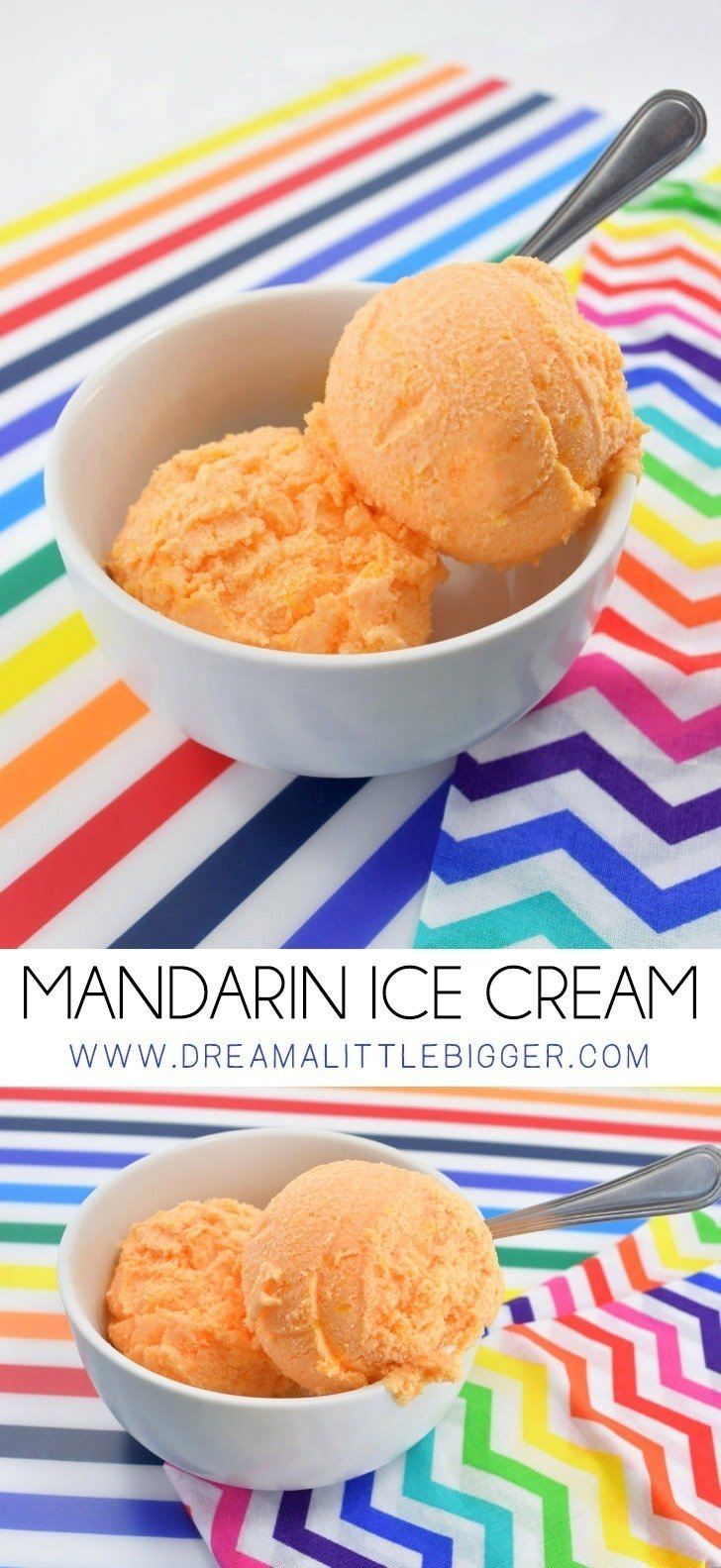 Sweet and creamy with a little bit of a tang, this mandarin orange ice cream doesn't require an ice cream machine and hits the spot on a hot summer day!