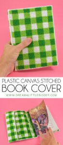 Protect your favorite books with an awesome plastic canvas stitched book cover. It's a great intro to needlepoint project!