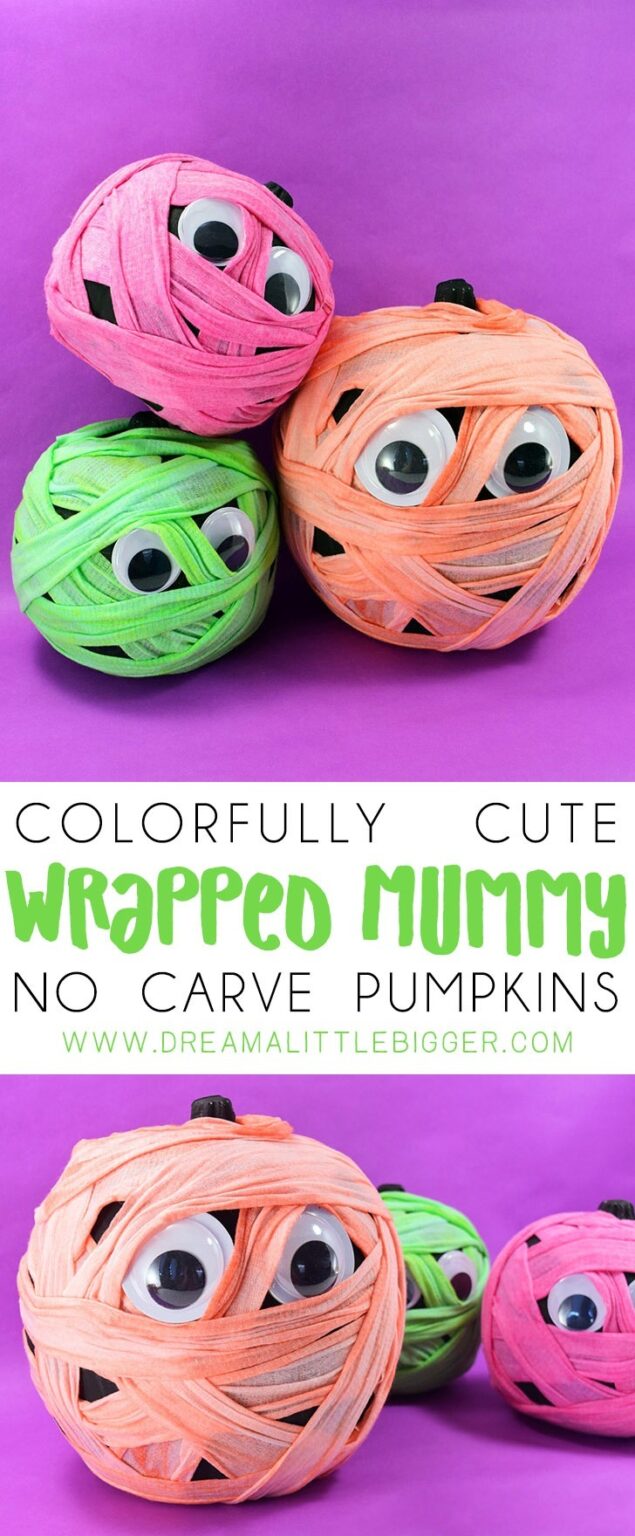Colorful Mummy Pumpkins ⋆ Dream a Little Bigger