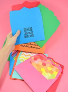 Make your own lined envelopes with any paper. Free Silhouette cut file or SVG!