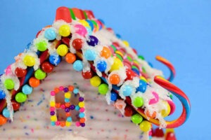 Is this not the sweetest little Christmas thing you've ever seen? These chocolate "gingerbread" style candy houses are perfect for the holidays. They can easily be gluten free, too!