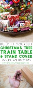 How neat is this? Put a train around the tree and keep it (and gifts) off of the floor! I love this!