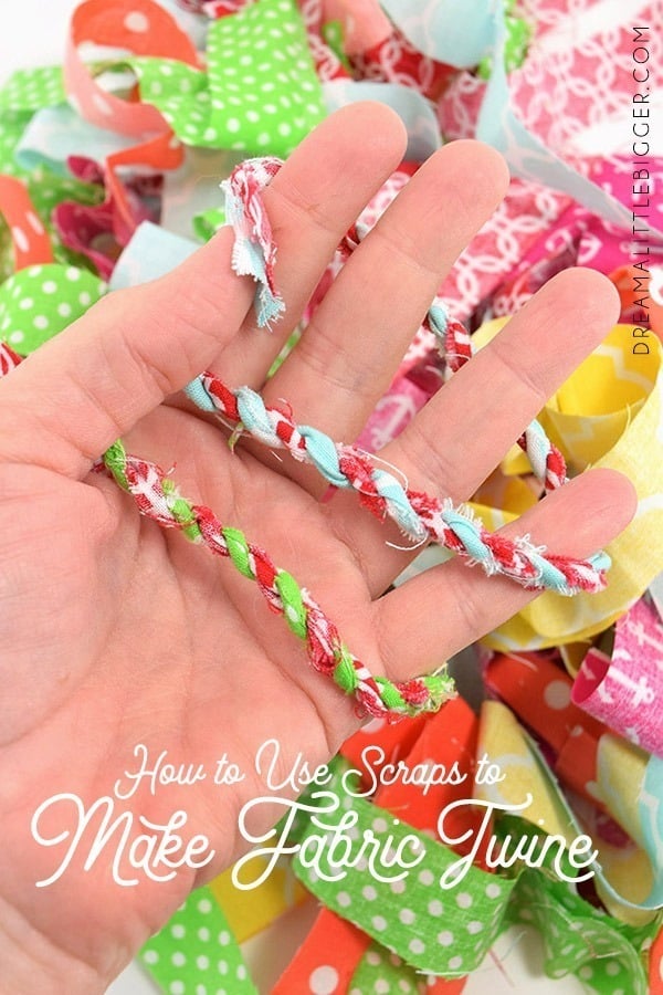Learn how to turn your scrap material into simple and adorable fabric twine. Make something cute and bust your craft stash at the same time!