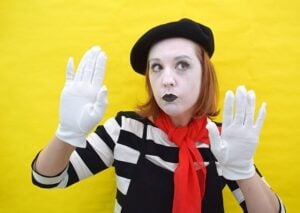 This DIY mime costume is super simple and uses items you probably already have in your closet! It's great for last minute and totally work appropriate!