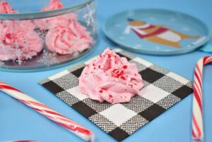 These beautiful peppermint candy cane meringues are perfect for the holidays and sure to impress your guests! Plus, they are naturally gluten and fat free!
