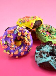 These scrumptious gluten-free donuts are whipped up in just 20 minutes or less because we start with cake mix and a sweet way to start the day!