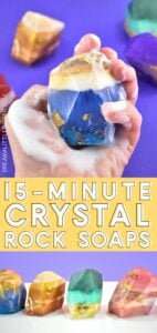 Gorgeous DIY crystal gemstone soaps only look difficult to make, but with an easy tutorial, even the beginner can make gorgeous rock soaps sure to impress!