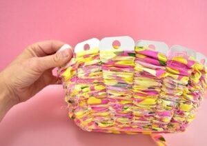 Ever wanted to make an Easter basket from scratch? This DIY woven Easter basket is gorgeous, not too difficult to make and can be made in YOUR PERFECT colors!