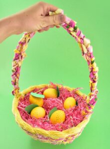Ever wanted to make an Easter basket from scratch? This DIY woven Easter basket is gorgeous, not too difficult to make and can be made in YOUR PERFECT colors!