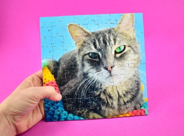 Looking for an amazing gift or keepsake? This DIY double-sided puzzle is it! With 90 pieces of 2 images, it's a little difficult without being ridiculous!