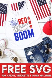 This patriotic Red, White and Boom Fourth of July Tee Shirt is too much fun! Make one for yourself or your favorite fireworks enthusiast! #boomsquad