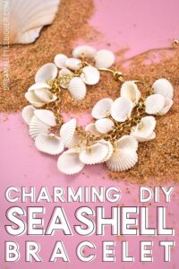 Love collecting seashells? This DIY seashell bracelet is such a fun charm bracelet is super simple and the perfect accessory for those beach days and a great way to use those collected shells!
