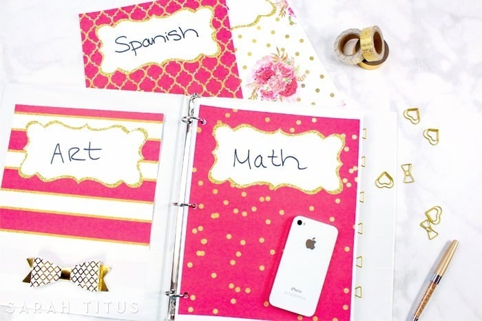 Snag these free binder dividers by Sara Titus and keep your school things organized.