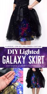 Add Christmas lights to a skirt! Too cool! And I'm loving this whole galaxy skirt idea. Great for a more low key Halloween costume for me!