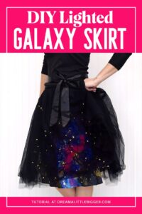 Add Christmas lights to a skirt! Too cool! And I'm loving this whole galaxy skirt idea. Great for a more low key Halloween costume for me!